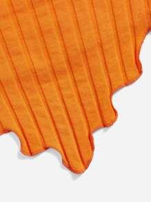 SHEIN EZwear Hanky Hem Crop Tube Top - Orange - View 4