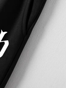 Manfinity Homme Bộ hai mảnh Nam Dây kéo Slogan Giải trí - màu đen - Xem 4