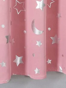 星月圖案滌綸單片遮光窗簾適用於臥室客廳 - 粉色 - 查看 5