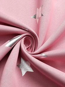 星月圖案滌綸單片遮光窗簾適用於臥室客廳 - 粉色 - 查看 7