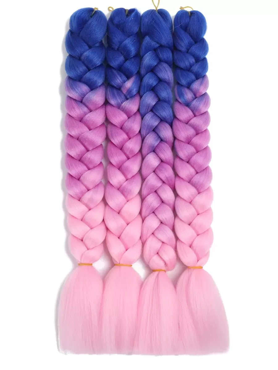 4pcs Ombre Long Synthetic Hair Braid - Multicolor - View 1