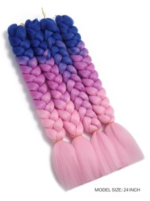 4pcs Ombre Long Synthetic Hair Braid - Multicolor - View 2
