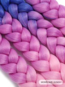 4pcs Ombre Long Synthetic Hair Braid - Multicolor - View 5