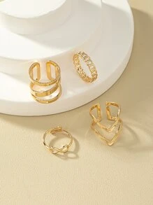 Set de 4 anillos decorativos de infinito - Amarillo Oro - Ver 2