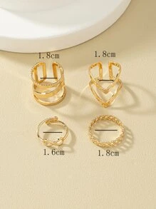 Set de 4 anillos decorativos de infinito - Amarillo Oro - Ver 3