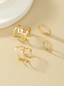 Set de 4 anillos decorativos de infinito - Amarillo Oro - Ver 4