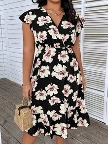 Breezaya Đầm Plus Size Viên lá sen Trọn gói Hoa Boho - Nhiều màu - Xem 4