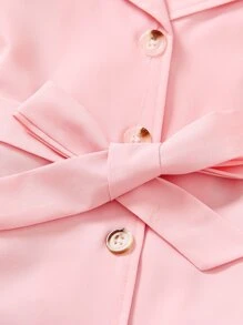 小女童荷葉邊西裝領襯衫和喇叭褲 - 淺粉色 - 查看 4
