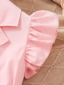 小女童荷葉邊西裝領襯衫和喇叭褲 - 淺粉色 - 查看 5