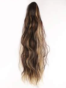 Medium Curly Ponytail Synthetic Hair Extension - Multicolor - View 1