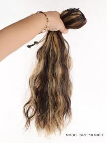 Medium Curly Ponytail Synthetic Hair Extension - Multicolor - View 2