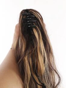 Medium Curly Ponytail Synthetic Hair Extension - Multicolor - View 6