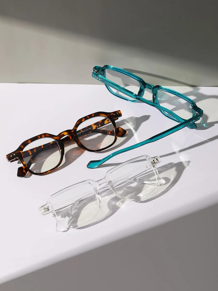 3 副几何框架眼镜 - 彩色 - 查看 1