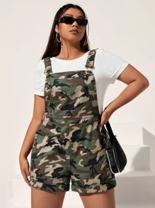 SHEIN Coolane Mono overol con estampado de camuflaje sin camiseta - Multicolor - Ver 1