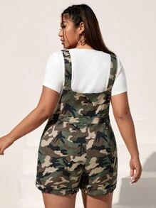 SHEIN Coolane Mono overol con estampado de camuflaje sin camiseta - Multicolor - Ver 2