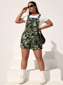 SHEIN Coolane Mono overol con estampado de camuflaje sin camiseta - Multicolor - Ver 4