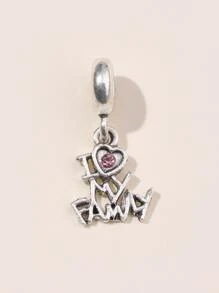 Love My Family Heart Shaped Cloud Pattern Moon Life Tree Ink Blue Star Moon Couple Pendant DIY Bracelet String Jewelry Necklace - Multicolor - View 3