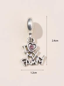 Love My Family Heart Shaped Cloud Pattern Moon Life Tree Ink Blue Star Moon Couple Pendant DIY Bracelet String Jewelry Necklace - Multicolor - View 4