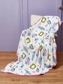 FRIENDS X SHEIN 1pc Cup & Slogan Graphic Throw Blanket - Multicolor - View 1