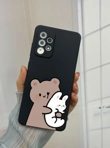 Cute 2pcs Couple Cartoon Rabbit & Bear Pattern Phone Case Compatible With IPhone15/15Plus/15Pro/15Promax,International Version, Not The Domestic Version - Multicolor - View 3