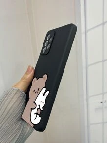 Cute 2pcs Couple Cartoon Rabbit & Bear Pattern Phone Case Compatible With IPhone15/15Plus/15Pro/15Promax,International Version, Not The Domestic Version - Multicolor - View 4