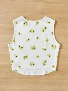 SHEIN Tank Tops & Camis Bé Gái Hoạt hình Tất cả trên in Giải trí - trắng - Xem 2