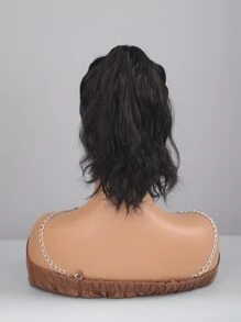Short Curly Ponytail Synthetic Hair Extension With Claw - Black - View 3