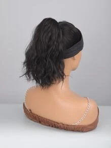 Short Curly Ponytail Synthetic Hair Extension With Claw - Black - View 5