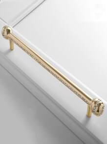 1 Ngăn Kéo Hợp Kim Kẽm Kéo, Tay Cầm Ngăn Kéo Trang Trí Bằng Kim Cương Giả Bắc Âu Cho Gia Đình - Vàng - Xem 5