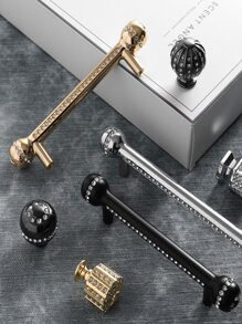 1 Ngăn Kéo Hợp Kim Kẽm Kéo, Tay Cầm Ngăn Kéo Trang Trí Bằng Kim Cương Giả Bắc Âu Cho Gia Đình - Vàng - Xem 6