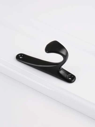 1入組鋁合金掛鉤黑色衣架形家用壁掛鉤