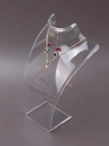 1pc/6pcs Big Neck Jewelry Display Stand - Clear - View 7
