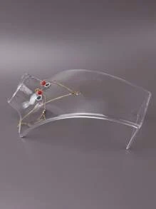 1pc/6pcs Big Neck Jewelry Display Stand - Clear - View 3