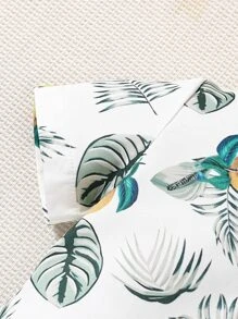 Baby Boy Lemon Print Polo Neck Tee Romper - White - View 4