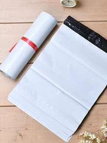 10pcs/set Portable PE Express Bag, Minimalist Waterproof Self-sealing Packaging Bag For Daily - White - View 1
