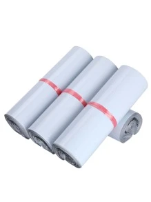 10pcs/set Portable PE Express Bag, Minimalist Waterproof Self-sealing Packaging Bag For Daily - White - View 3