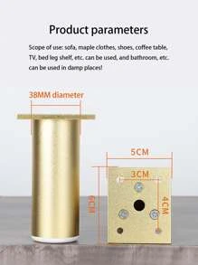 1pc Iron Table Foot Pad, Classic Golden Table Foot Pad For Home - Gold - View 9