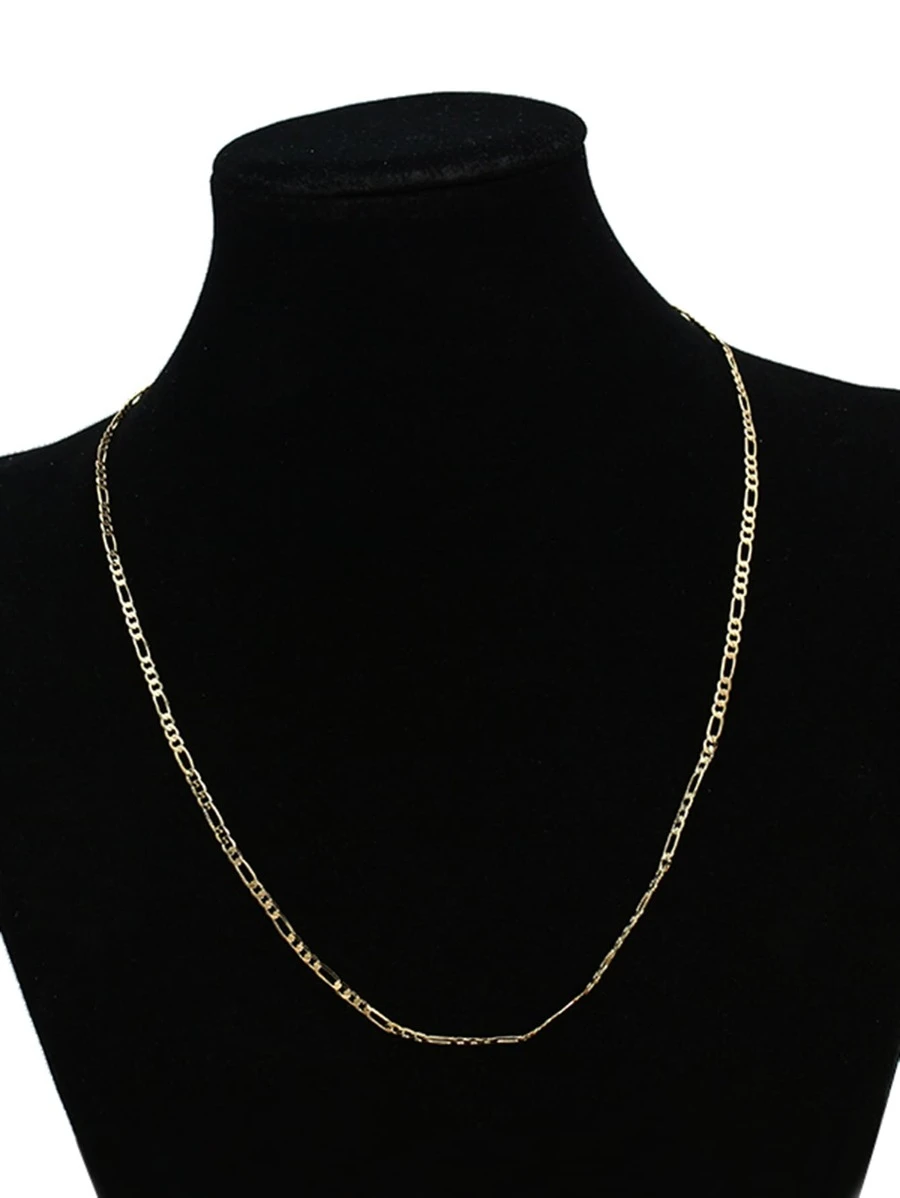 Hombres Collar de cadena minimalista - Amarillo Oro - Ver 1