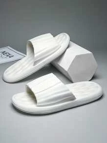 blanco Zapatos Hombres Chanclas banda única - Blanco - Ver 2