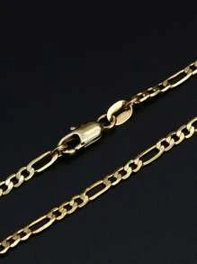 Hombres Collar de cadena minimalista - Amarillo Oro - Ver 4