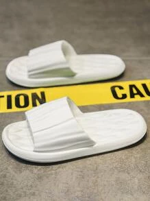 blanco Zapatos Hombres Chanclas banda única - Blanco - Ver 4