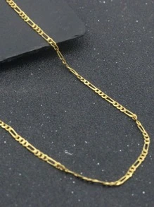 Hombres Collar de cadena minimalista - Amarillo Oro - Ver 5