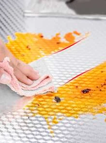 1入組PVC廚房現代幾何圖案防水牆貼 - 銀色 - 查看 6