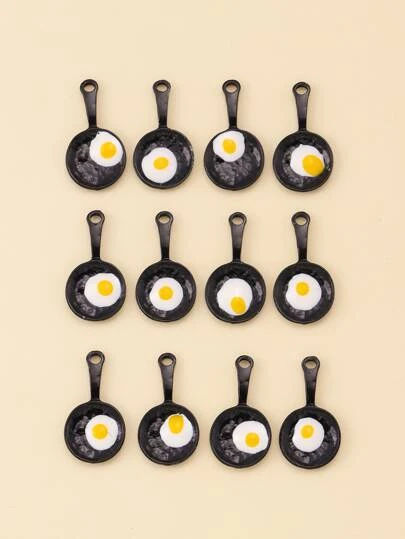 12pcs/set Fried Egg DIY Pendant