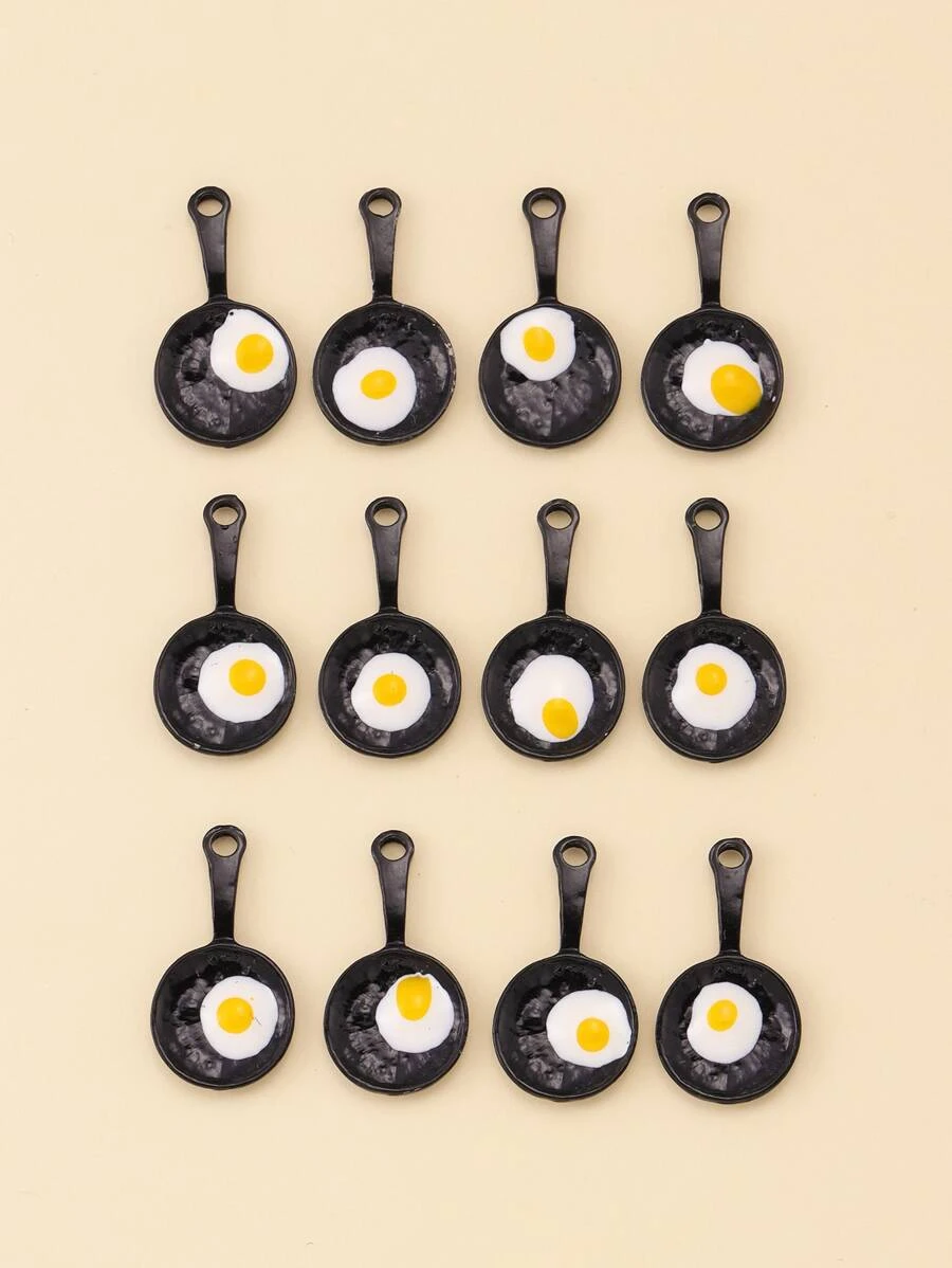 12pcs/set Fried Egg DIY Pendant - Multicolor - View 1