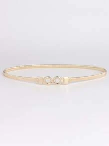 Street Symmetrical Buckle Belt Halloween Summer, School Fall, Autumn, Halloween - Gold - View 1