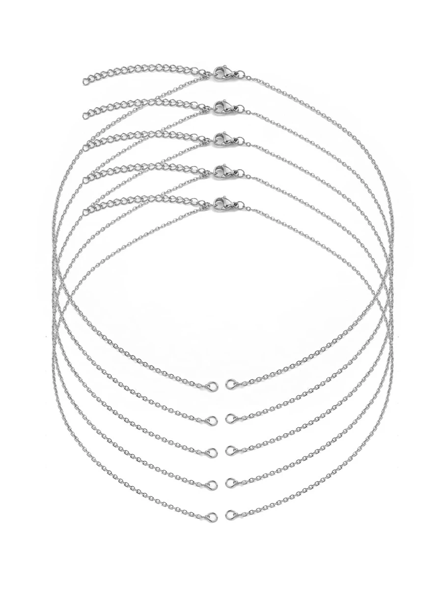 5pcs/set Minimalist DIY Chain - Silver - View 1