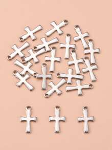 20入組/套十字DIY吊墜 - 銀色 - 查看 1