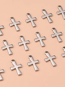 20入組/套十字DIY吊墜 - 銀色 - 查看 4