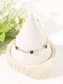 Cubic Zirconia Decor Bracelet - Multicolor - View 2